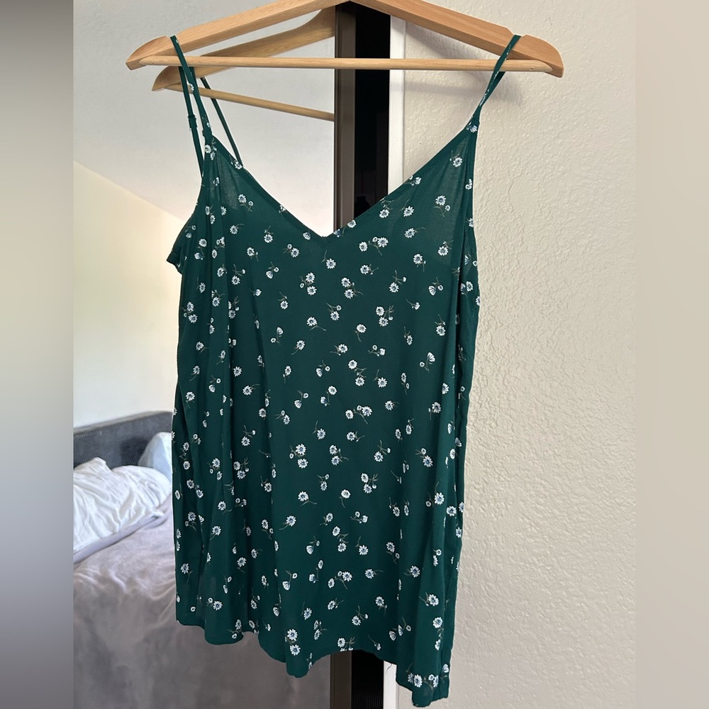 Teal Floral Tank Top